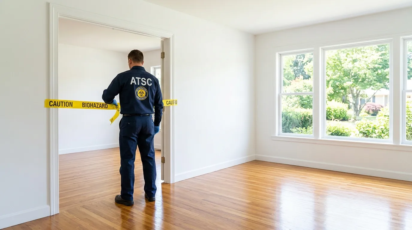 Certified biohazard cleanup crew performing Decomposition Cleanup in Hawthorne